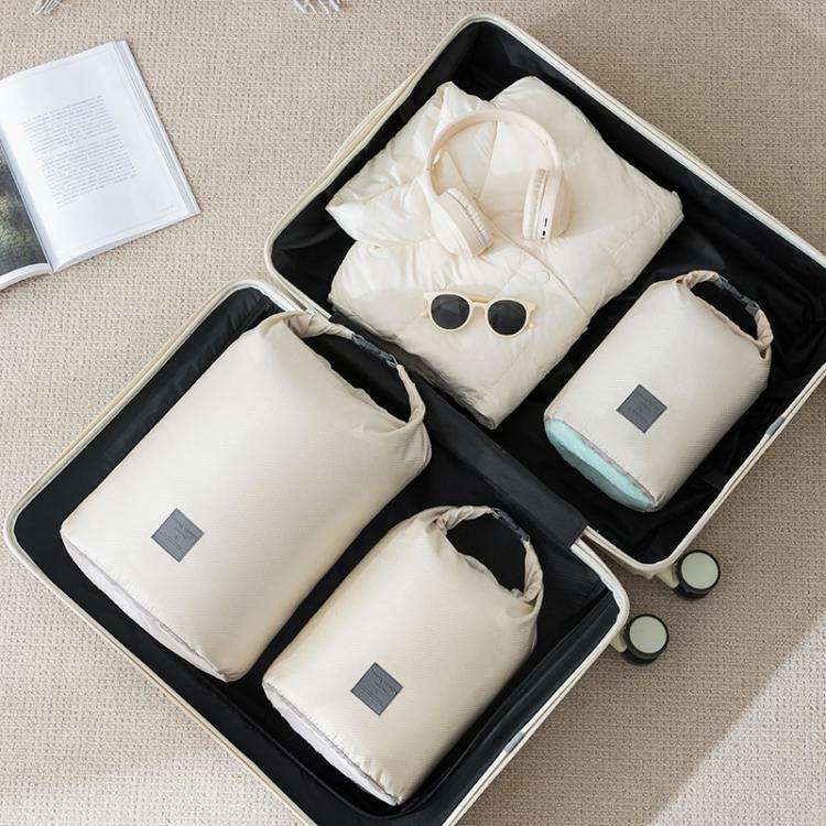 3pcs /Set Roll Mouth Travel Clothes Storage Bag Waterproof Handheld Coat Storage Compressible Dus...