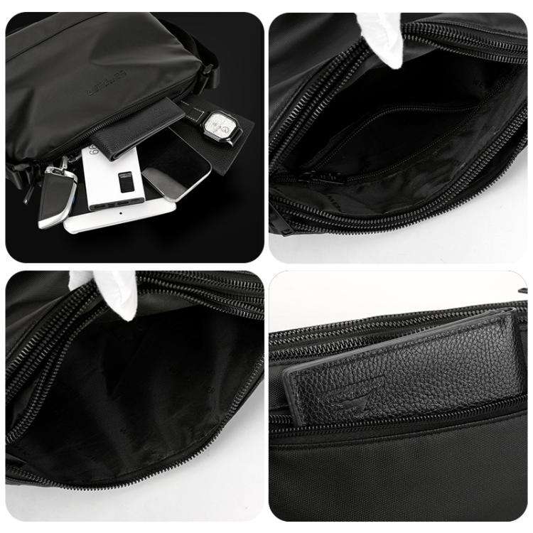 WEPOWER Simple Shoulder Bag For Men Light Casual Commuter Messenger Pack(Black)