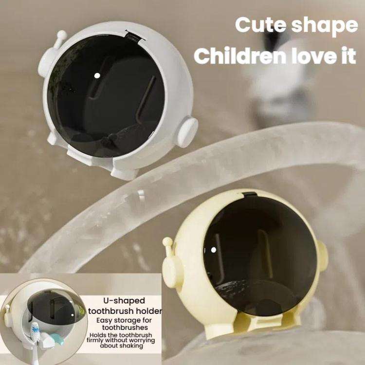 Cartoon Wall-mounted Hole-free Bathroom Shelf Home Electrical Toothbrush Hanging Holder(Yellow)
