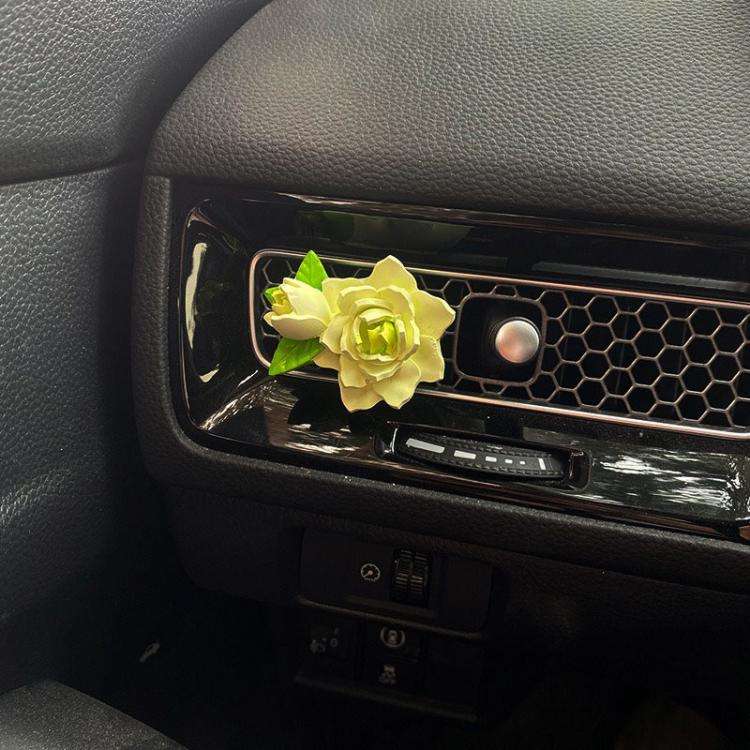 Car Aromatherapy Diffuser Stone Auto Air Vent Gardenia Decorative Fragrance(Green)