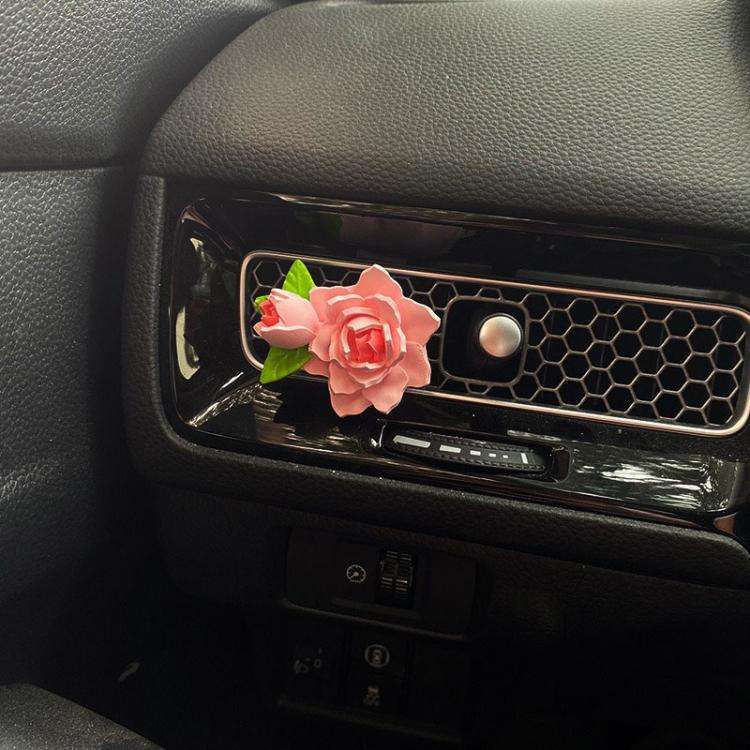 Car Aromatherapy Diffuser Stone Auto Air Vent Gardenia Decorative Fragrance(Pink)
