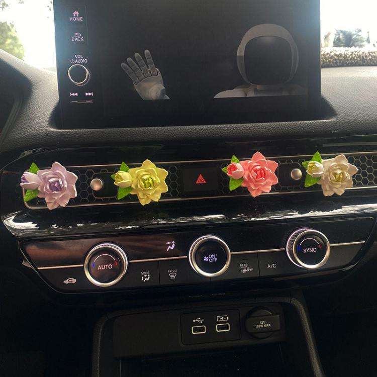 Car Aromatherapy Diffuser Stone Auto Air Vent Gardenia Decorative Fragrance(White)