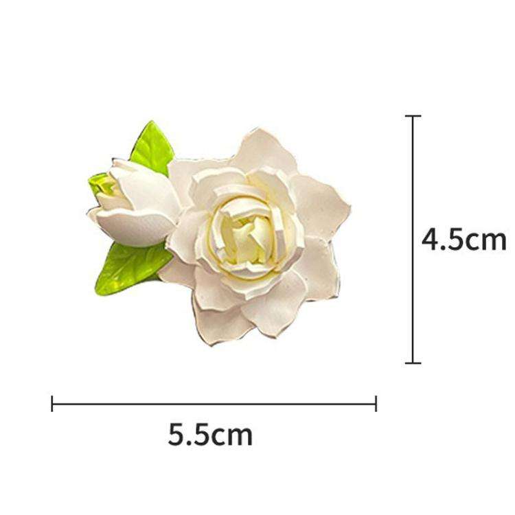 Car Aromatherapy Diffuser Stone Auto Air Vent Gardenia Decorative Fragrance(White)