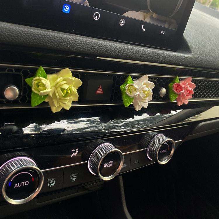 Car Aromatherapy Diffuser Stone Auto Air Vent Gardenia Decorative Fragrance(White)