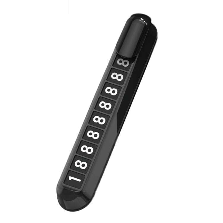 Car Temporary Parking License Plate Luminous Hidden Parking Phone Number Plate(Black)