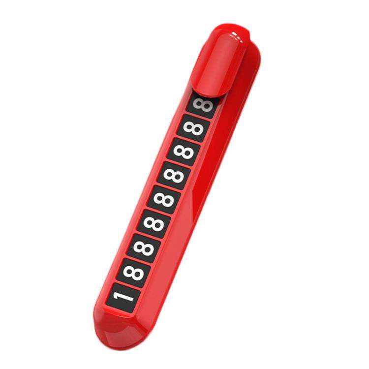 Car Temporary Parking License Plate Luminous Hidden Parking Phone Number Plate(Red)