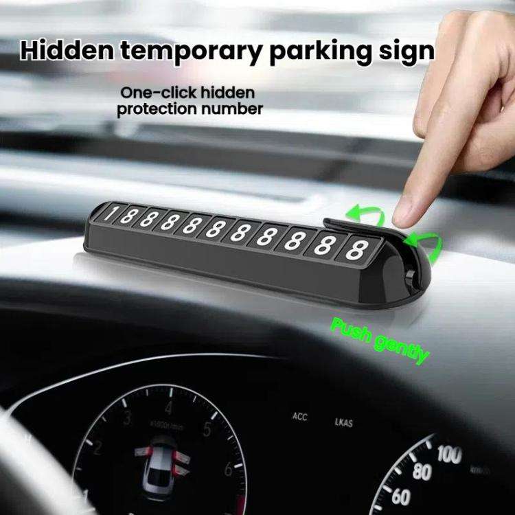 Car Temporary Parking License Plate Luminous Hidden Parking Phone Number Plate(Red)