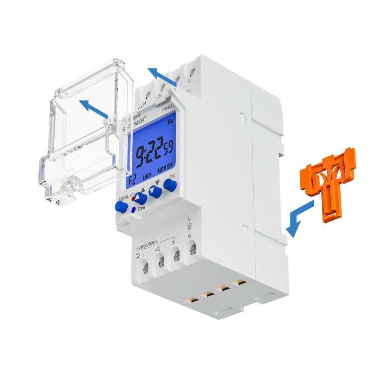 SINOTIMER  TM922-K 85-265V 16A 2-Way Dual-Channel Second Control 7-Day Timing Switch Module DIN M...
