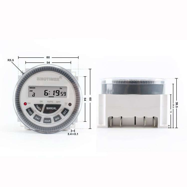 SINOTIMER TM-619sH-4 12VDC 10A Digital 7-Day Timer Switch Second Control Timer