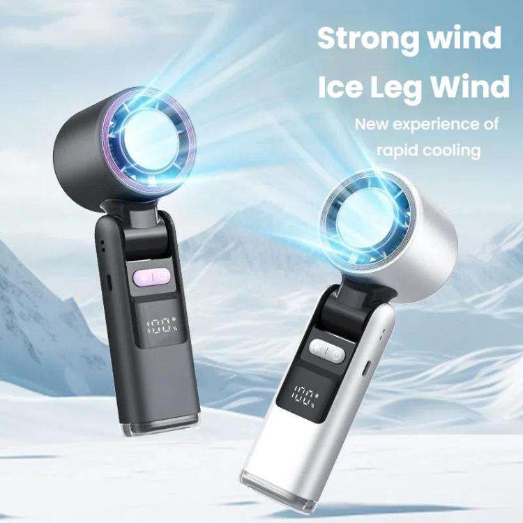 100-gear High Speed Handheld Fan Mini USB Rechargeable Foldable Portable Turbo Small Fan With Coo...