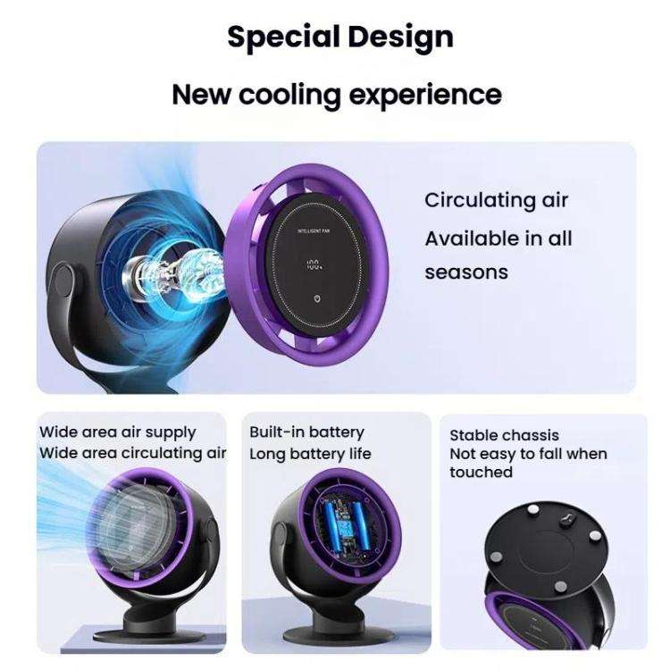 Wall Mount Desktop Turbo High Speed Fan Large Wind USB Circulating Hurricane Small Fan(Gray)