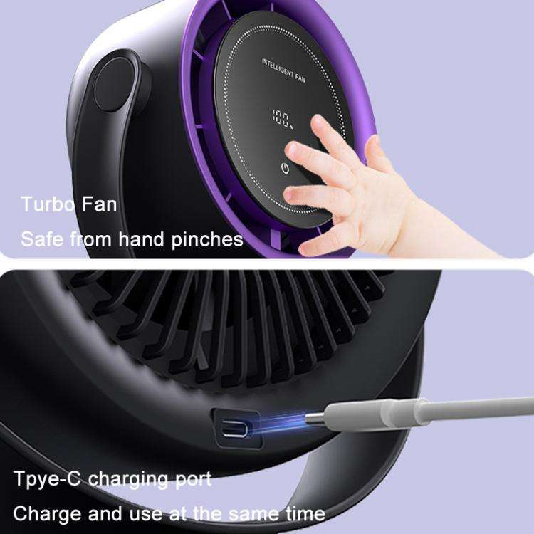 Wall Mount Desktop Turbo High Speed Fan Large Wind USB Circulating Hurricane Small Fan(Gray)