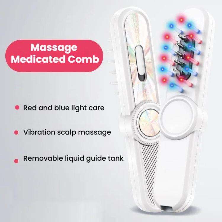 Hair Oil Applicator Roller Ball Red / Blue Light Electric Massage Comb Hair Regrowth Conductive C...