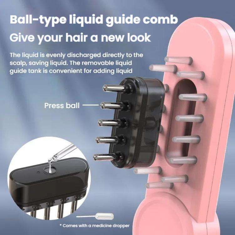 Hair Oil Applicator Roller Ball Red / Blue Light Electric Massage Comb Hair Regrowth Conductive C...