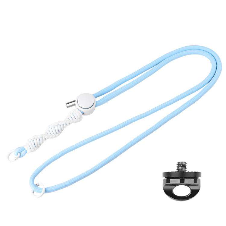 BRDRC Sport Camera Lanyard With 1/4 Inch Screw Anti-Lost Crossbody Lanyard(Light Blue Rope White ...