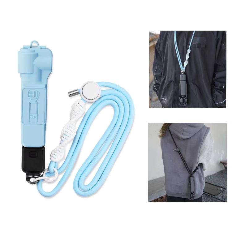 BRDRC Sport Camera Lanyard With 1/4 Inch Screw Anti-Lost Crossbody Lanyard(Light Blue Rope White ...