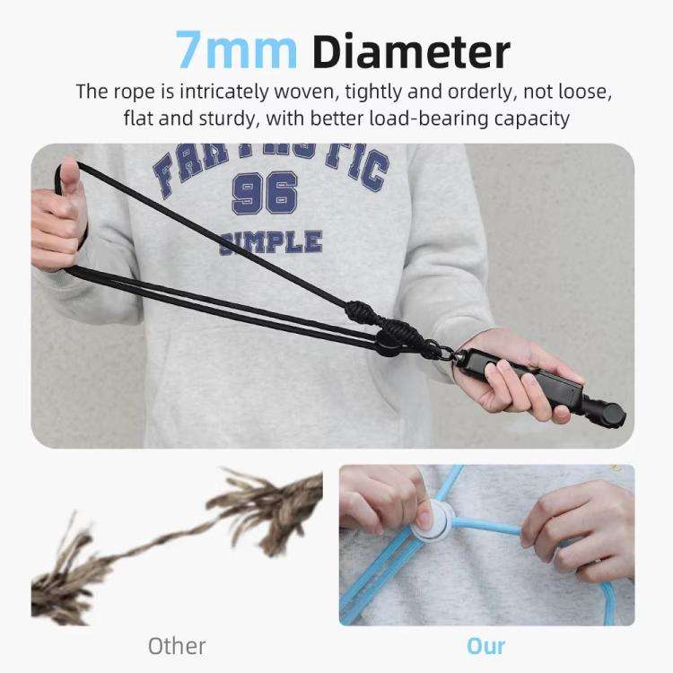BRDRC Sport Camera Lanyard With 1/4 Inch Screw Anti-Lost Crossbody Lanyard(Light Blue Rope White ...