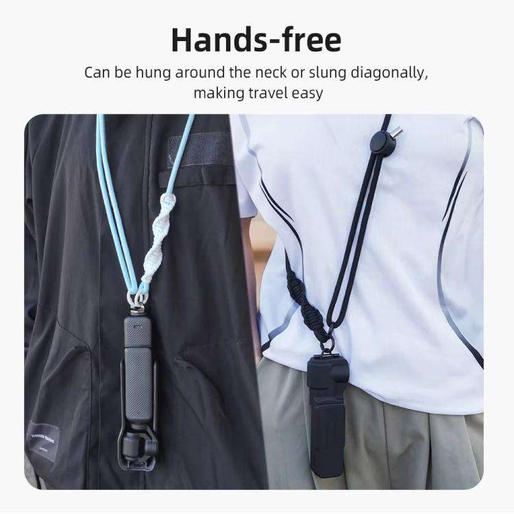 BRDRC Sport Camera Lanyard With 1/4 Inch Screw Anti-Lost Crossbody Lanyard(Light Blue Rope White ...