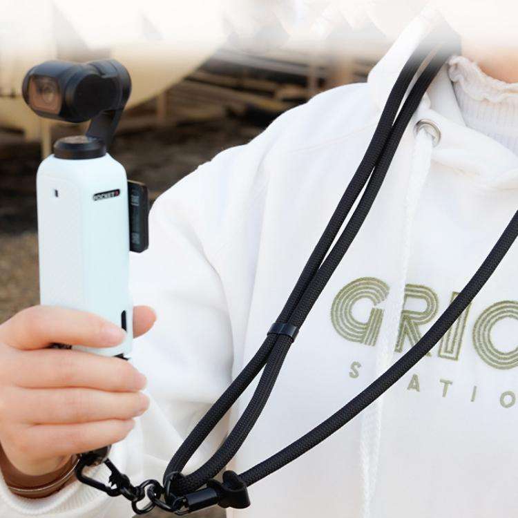 BRDRC Sport Camera Lanyard With 1/4 inch Screw Anti-Lost Crossbody Rope Accessory(Black)