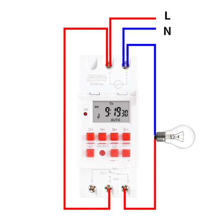 SINOTIMER TM919sB 220V 30A 1 Second Interval 7-Day Programmable Timer Din Rail Mounted