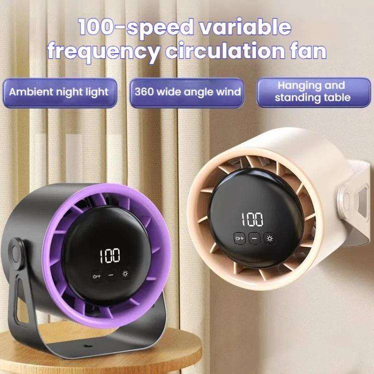 100-Gear High-Speed Circulating Fan Rechargeable Desktop Digital Display Turbo Wall-Mounted Fan, ...