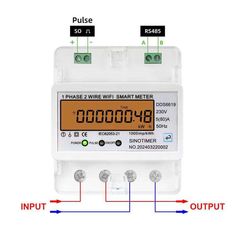 SINOTIMER DDS6619-048 80A With Switch Single-phase Tuya WiFi Energy Meter AC 220V