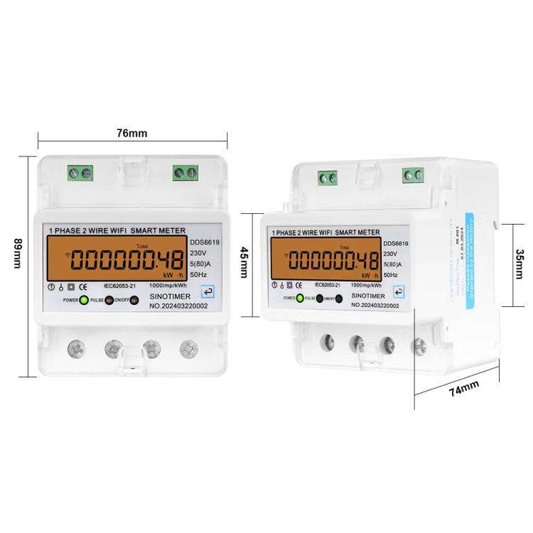 SINOTIMER DDS6619-048 80A With Switch Single-phase Tuya WiFi Energy Meter AC 220V
