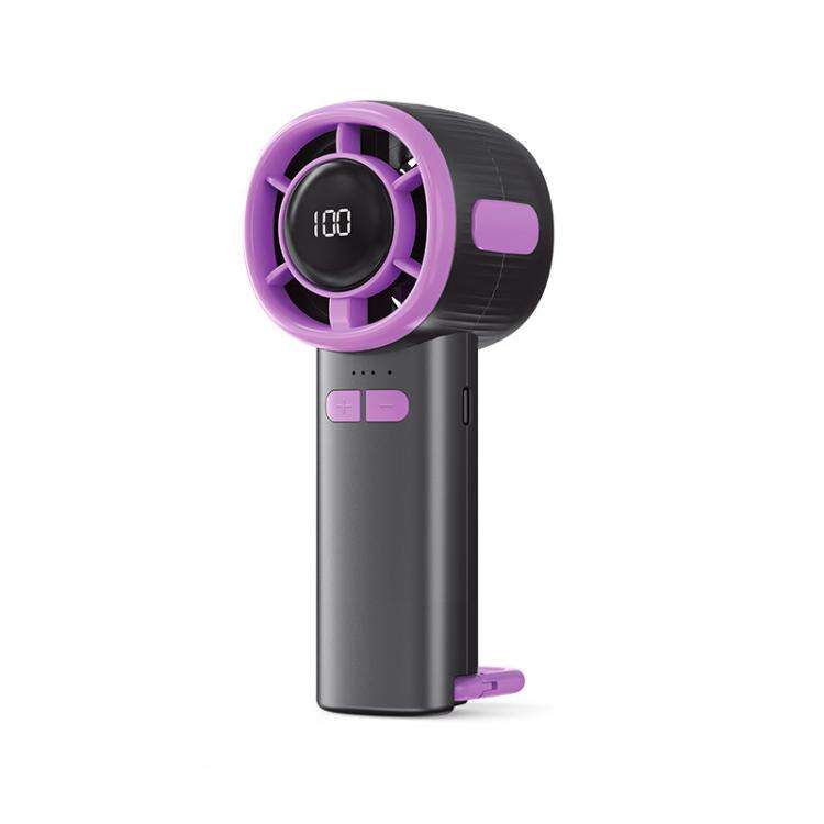 100-speed High Speed Digital Display Fan USB Portable Handheld Small Fan(Gray)