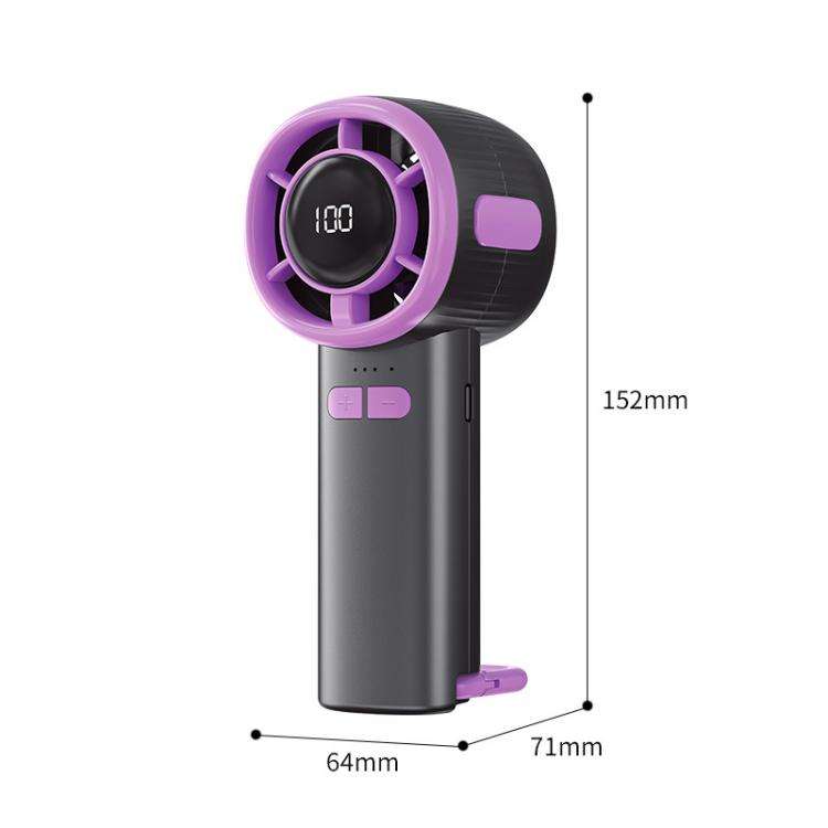 100-speed High Speed Digital Display Fan USB Portable Handheld Small Fan(Gray)