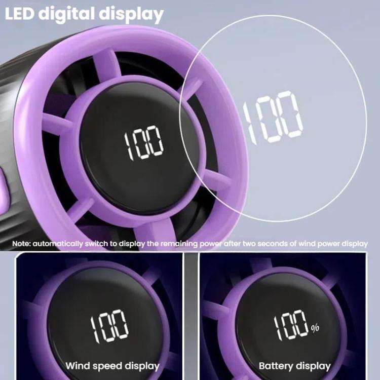 100-speed High Speed Digital Display Fan USB Portable Handheld Small Fan(Gray)