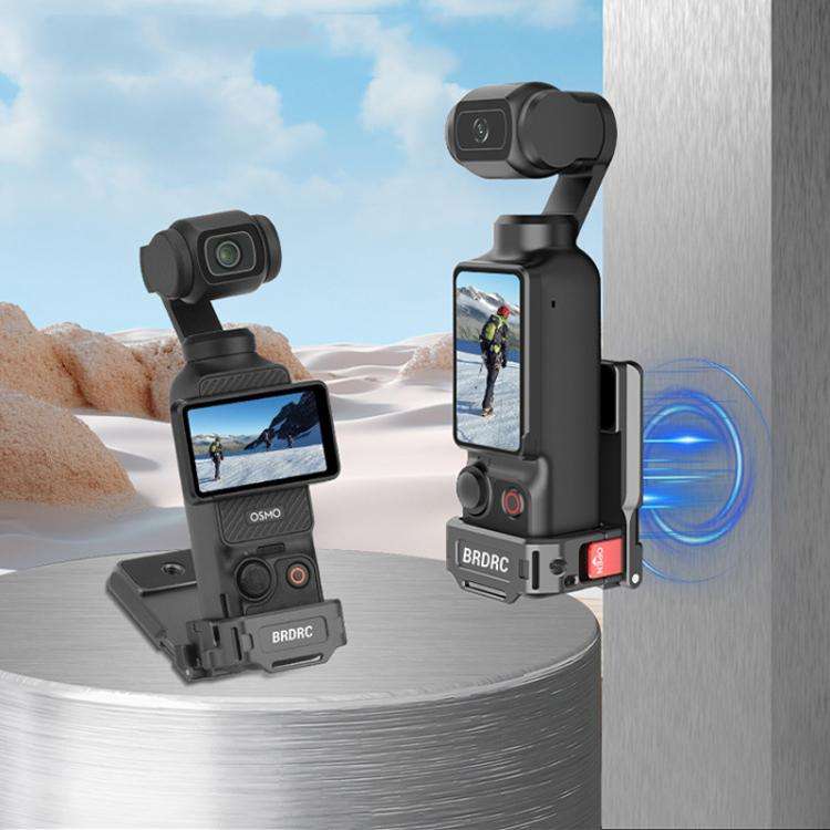 For DJI OSMO Pocket 3 BRDRC PO3005 Multi-functional Magnetic Base Expansion Back Clip Holder Adap...