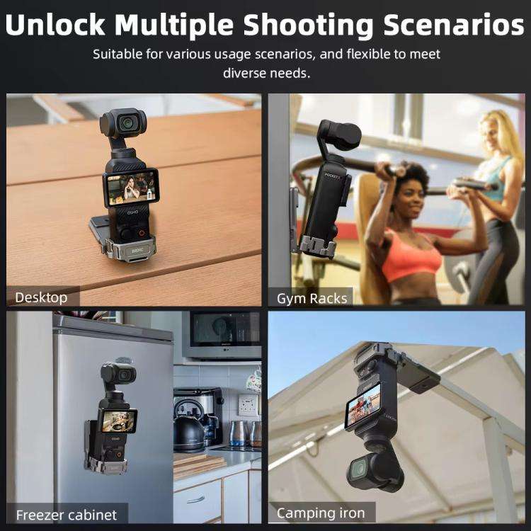 For DJI OSMO Pocket 3 BRDRC PO3005 Multi-functional Magnetic Base Expansion Back Clip Holder Adap...