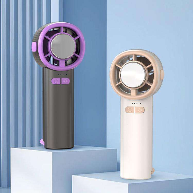 3-speed High Speed Digital Display Semiconductor Cooling Fan USB Portable Handheld Small Fan(White)