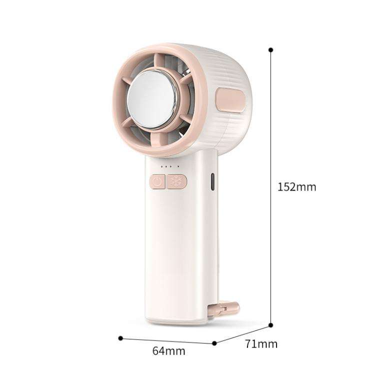 3-speed High Speed Digital Display Semiconductor Cooling Fan USB Portable Handheld Small Fan(White)