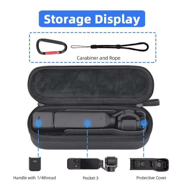 For DJI OSMO Pocket 3 BRDRC Storage Bag Standalone Handy Case Protective Pouch(PU Gray)