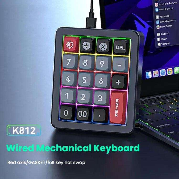 MKESPN K812 GASKET Aluminum Alloy RGB Hot-Swap Customized Wired Mini Mechanical Gaming Keyboard(W...
