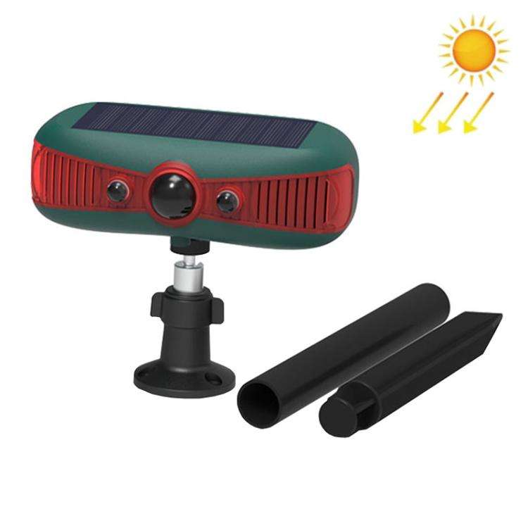 N911Y Outdoor Solar Alarm Infrared Sensor Sound And Light Animal Repeller(Red)