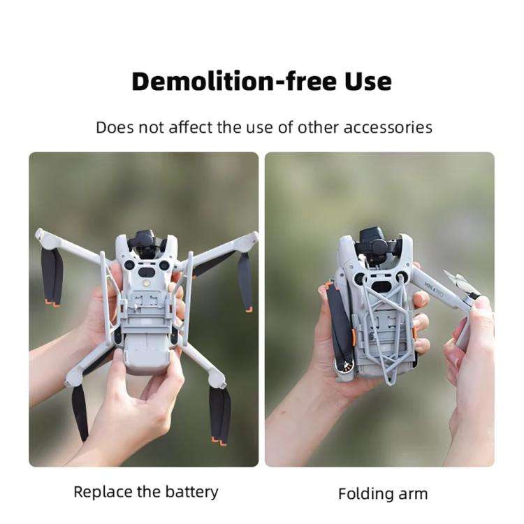 For DJI Mini 4 Pro BRDRC Booster Landing Gear Folding Strap Kickstand(Gray)