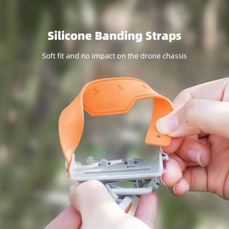 For DJI Mini 4 Pro BRDRC Booster Landing Gear Folding Strap Kickstand(Gray)