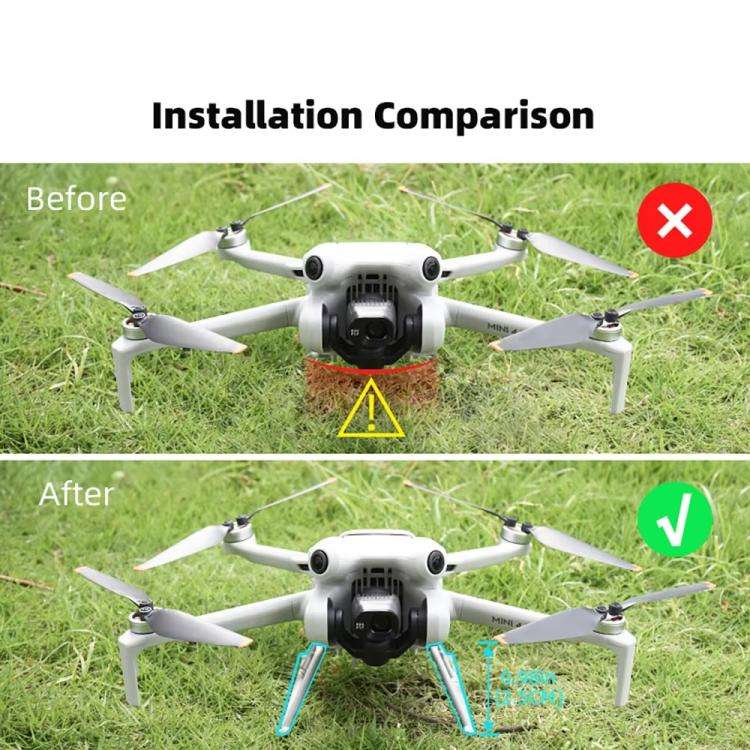 For DJI Mini 4 Pro BRDRC Booster Landing Gear Folding Strap Kickstand(Gray)