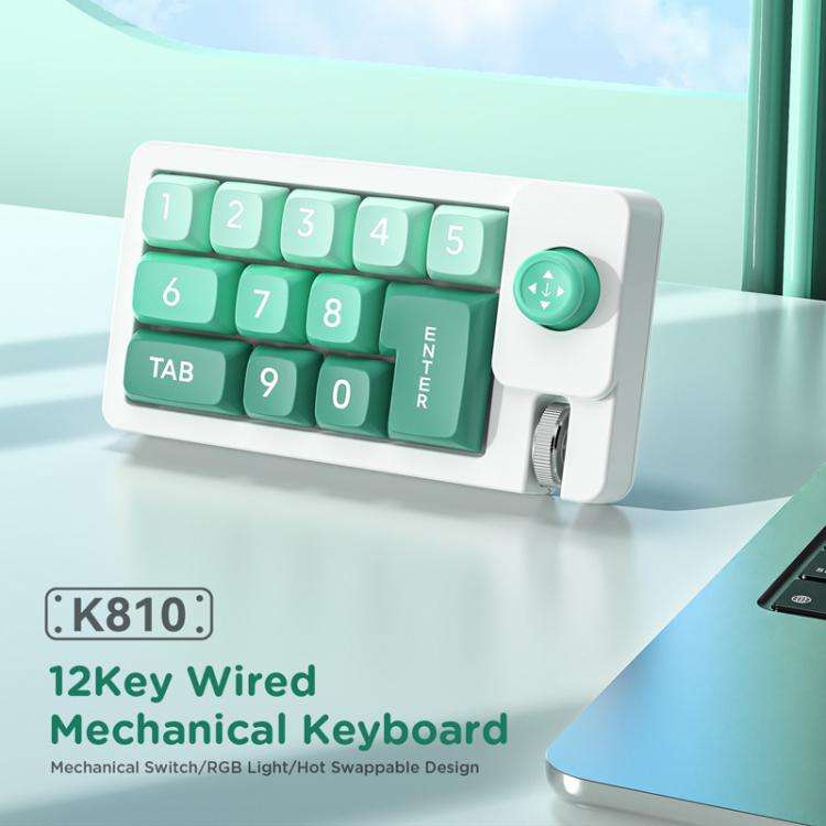 MKESPN K810 Joystick RGB Backlight Hot Swap Macro Customized Wired Mechanical Gaming Keyboard(Black)