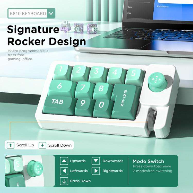 MKESPN K810 Joystick RGB Backlight Hot Swap Macro Customized Wired Mechanical Gaming Keyboard(Black)