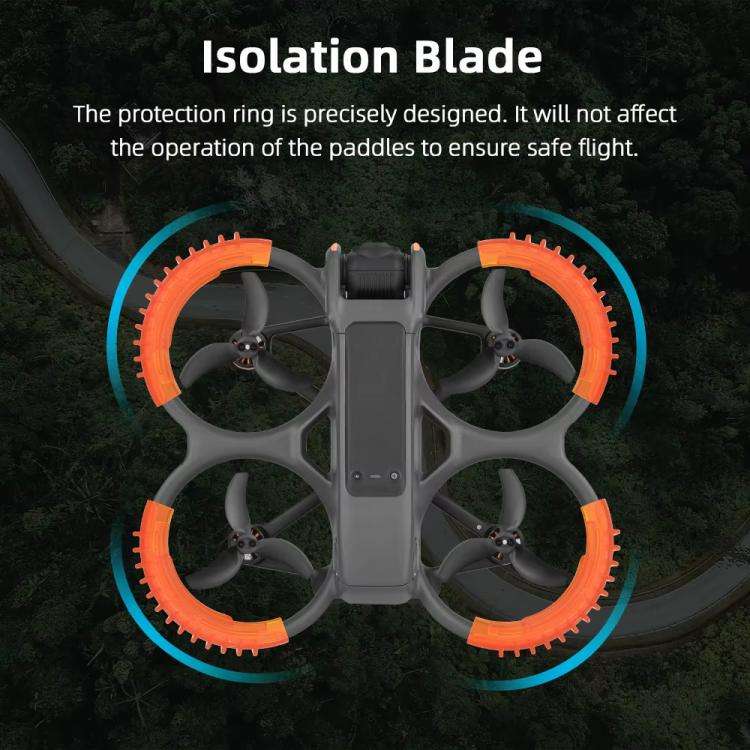 For DJI Avata 2 BRDRC 4pcs Paddle Protection Bumper Rings(Black)