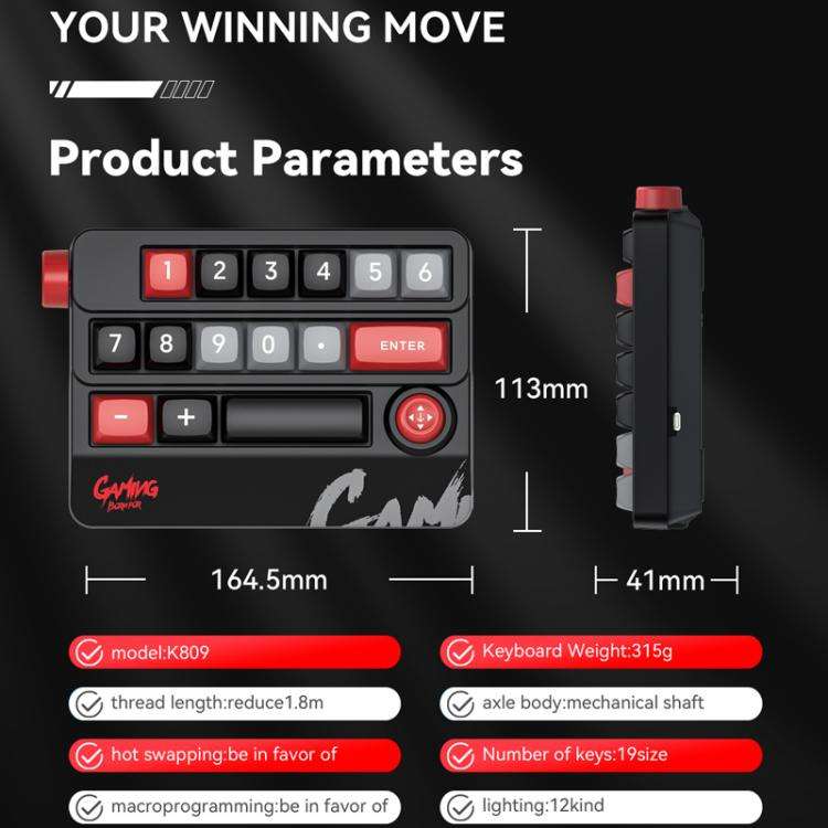 MKESPN RGB Hot Swap Wired Mechanical Keyboard Rocker Knob Programming Macro Custom Gaming Keyboar...