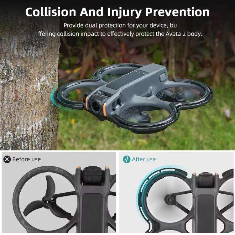 For DJI Avata 2 BRDRC Integrated Paddle Protector One-piece Bumper Ring(Orange)