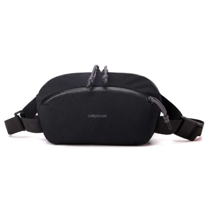 WEPOEWR Men Chest Bag Personalized Commuter Shoulder Bag Mobile Phone Waist Pack(Black)