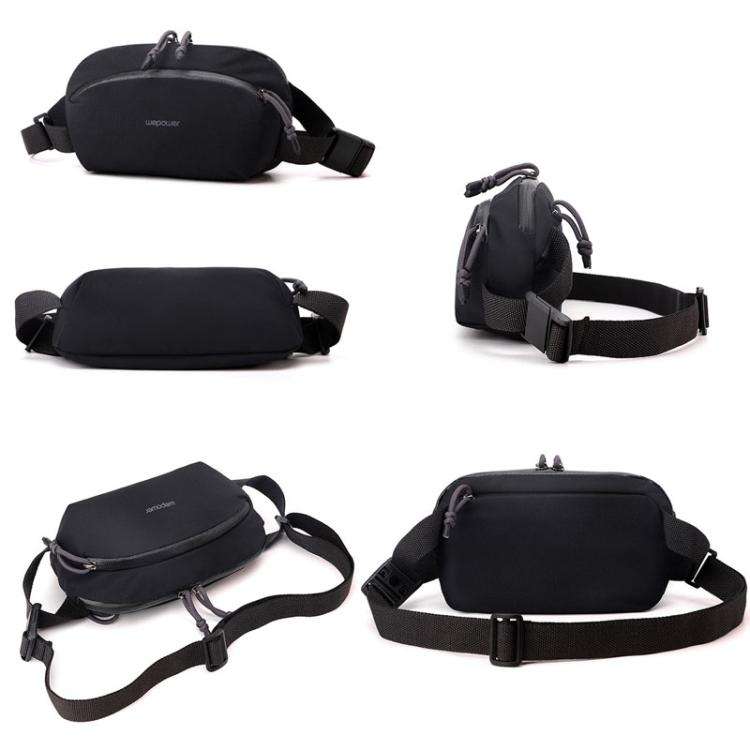 WEPOEWR Men Chest Bag Personalized Commuter Shoulder Bag Mobile Phone Waist Pack(Black)