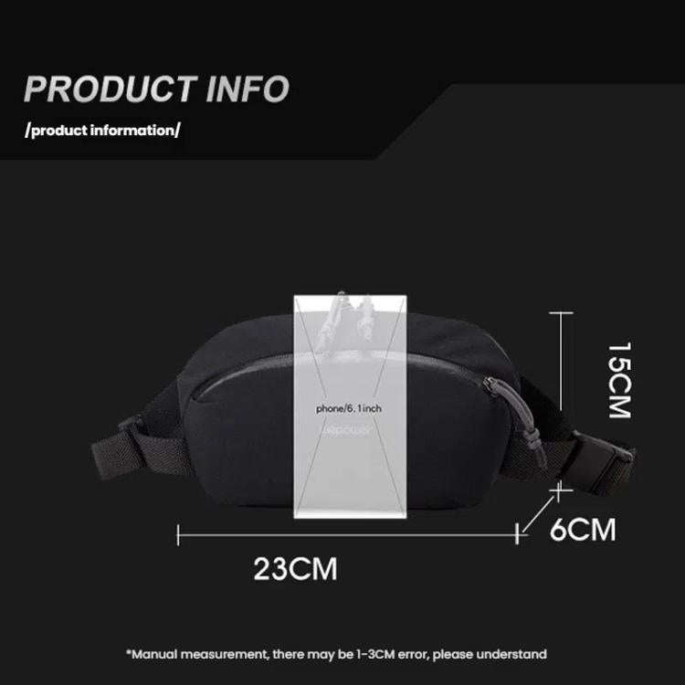 WEPOEWR Men Chest Bag Personalized Commuter Shoulder Bag Mobile Phone Waist Pack(Black)