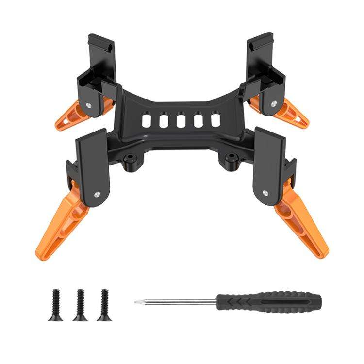 For DJI Avata 2 BRDRC Folding Height Enhanced Landing Gear Gimbal Protective Kickstand(Black Orange)