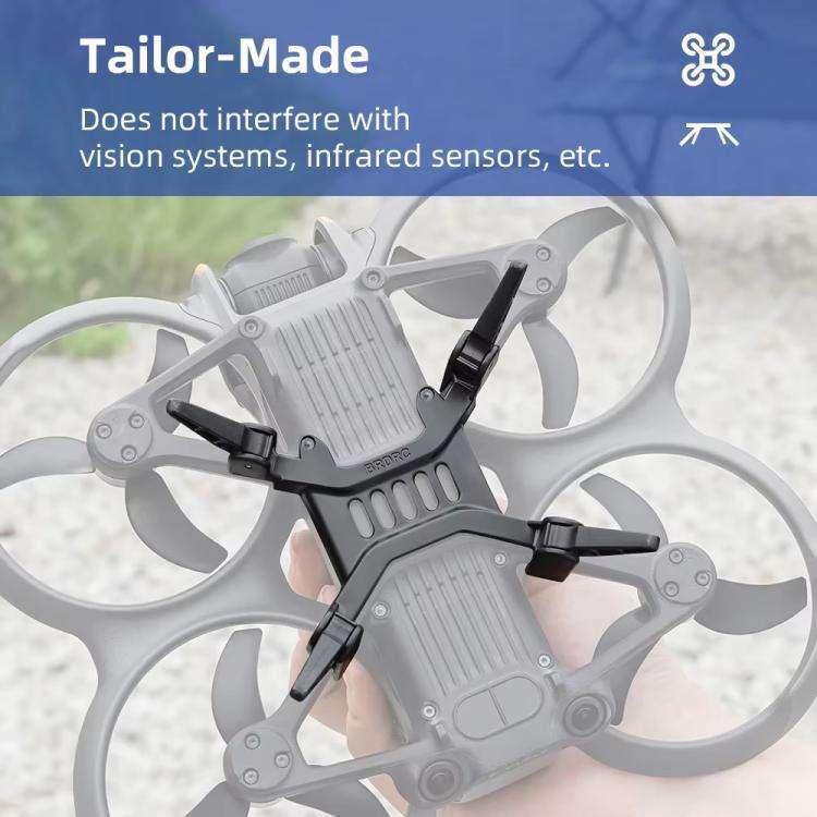 For DJI Avata 2 BRDRC Folding Height Enhanced Landing Gear Gimbal Protective Kickstand(Black)